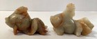 Hand Carved Chinese Koi Goldfish Soapstone Figurines - 3     Long - Set Of Two