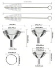 5pcs Funnel Set - Cooking  And Bottle Filling - Includes 2 Brushes - For Kitchen