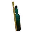 Christmas Glass Decorating Bottle 12 25    Tall Green W Cork   Raised Design