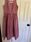 Artisan Handmade Womens Pink Dress And Apron Medium Dirndl  Prairie  Cottagecore
