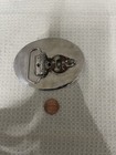 Silver Metal Oval Engraved Eagle Usa Belt Buckle Interchangeable 1 5 