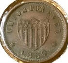 1864 Civil War Token  Indian Princess Head - Union For Ever 1 Cent Token N 31756
