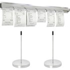 24 In Aluminum Restaurant Ticket Holder Rail With 2 Receipt Spikes