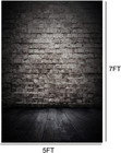 Aiikes 5x7ft Black Brick Backdrop Brick Wall With Wooden Photo Photography Backd