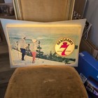 Vintage 1950s 60s Seagram s 7 Crown Whiskey Lighted Sign Mountain Skiing Scene