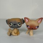Lps Littlest Pet Shop Pet Pairs  1 Chihuahua    2 Pug Puppies Rare Vintage