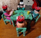 Vintage 5 De Mayo Oaxaca Mexico Hand Carved   Painted Wood Folk Art Sculptures