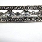 Vintage Bar Brooch Art Deco Silver Marcasite Pierced Pin