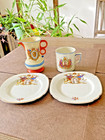 4 Pcs Coronation Edward V111 May 12 1937 Vintage Porcelain pitcher cup plates