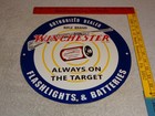 Vintage Winchester Rifle Flashlight Battery 11 3 4  Porcelain Metal Gas Oil Sign