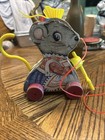 Vtg 1960s Fisher Price Merry Mousewife Wood Pull Toy Sweeping Mouse