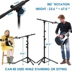 - Microphone Stand  Adjustable Collapsible Tripod Boom Mic Stands With Mic Cl   