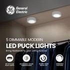 Ge Set Of 5 Dimmable Modern Corded Electric Plastic Led 4 Watt Puck Light  White