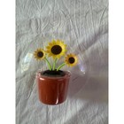 New Cute Three Sunflower Solar Powered Dancer Dancing Brown Pot Happy Sun Toy 
