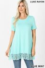 Womens Short Sleeve T-shirt V-neck Casual Basic Tunic Top Long Loose Blouse S-xl