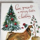 Punch Studio Magnetic Closure Pocket Note Pad Dachshund Merry Little Christmas