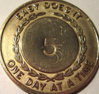 Alcoholics Anonymous Aa 5 Year Sunshine Bronze Medallion Token Chip Sober Coin