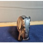 Vintage Hand Carved Stone Elephant Figurine Etched Detail Small Folk Art Decor