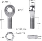 Rh 3 4  Bore X 3 4 -16 Shank Heim Joint With Jam Nut