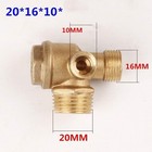 Heavy Duty 3 Port Brass Air Compressor Check Valve Pneumatic Replacement Part