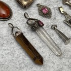 Antique Sterling Silver Pendant Jewelry Lot Stone Vintage Native Deco Heart