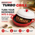 Turbo Grill Deluxe Microwave Grill Pan  Vented Lid  Red
