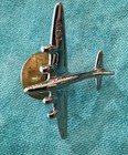 Vintage Usaf 4 Engine Military Bomber Airplane Silver Tone Lapel Pin Screw Back
