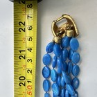Seven Strand Vintage Necklace Blue  Bead Adjustable 40s 50s 23   