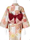 Japanese Yukata Set Women Cotton Kimono Summer Floral Pink With Obi Belt
