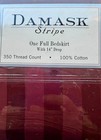 New Linens  n Things Damask Stripe Bed Skirt Full Size 14  Drop Merlot 350 Tc