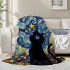 Black Cat Floral Blanket Throw Gifts For Women Men  Gift Who Loves Cats 60 80in