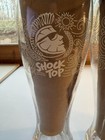 Shock Top Etched Pilsner Beer Glasses Lot Of 4 Tall Logo Brewery Pub Barware