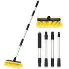Yellow 56  Car Wash Brush With Long Handle   Soft Bristle - Rubber Squeegee