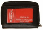 Genuine Leather Credit Card Holder Wallet Accordion Double Zipper With Id Window