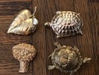Vtg Solid Perfume Compact Pendant Brooch Lot Avon Etc 