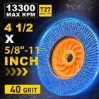 40pc 4-1 2  Tool-free Flap Discs 40 Grit Zirconia T27 For Angle Grinder Grinding