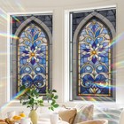 Stained Glass Window Privacy Film  Static Cling  Reusable Decorative Window Stic
