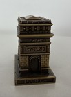Vintage Arc De Triomphe Brass Cast Metal Paperweight Paris France Souvenir