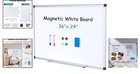 36x24 White Magnetic Dry Erase Board For Wall With Markers   Eraser