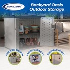 Suncast Backyard Oasis 130 Gallon Outdoor Storage Shed Basic Unit  Dove Gray