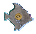 Vintage Hand Painted Arita  Toshikane Realistic Fish Button