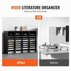 Wood Literature Organizer  36-compartments  File Sorter With Removable Shelves 