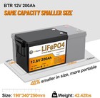 12 8v 200ah Lithium Battery 100a Bms Lifepo4 Deep Cycle Solar Marine Solar Rv