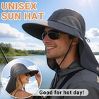 Npqquan Sun Hats For Men Women With Neck Flap Upf 50  Uv Protection  khaki 