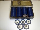 Circa 1930s Letter R Crest   Seal Chips  100 Blue