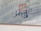 Vintage Japanese chinese Seascape Watercolor Ink Painting Signed 