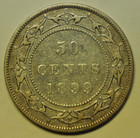 Mw27373 Canada Newfoundland  Silver 50 Cents 1899 Victoria Km 6