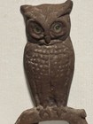 Vintage Pair Cast Iron Owl Fireplace Andirons fire Dogs Glass Eyes Fronts Only