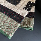 Christmas Quilt Wall Hanging Table Topper Winter Farmhouse Country Green Black