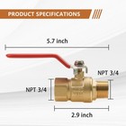3 4 Npt Brass Ball Valve Full Port Female To Male Thread 1 4 Turn Hose Bib